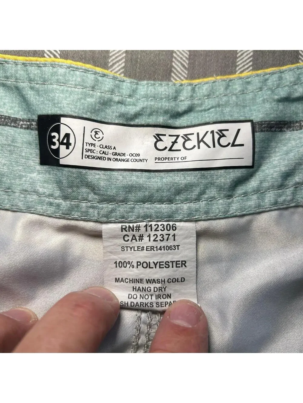 Ezekiel Shorts Mens Size 34 Swim Board Trunks Pocket